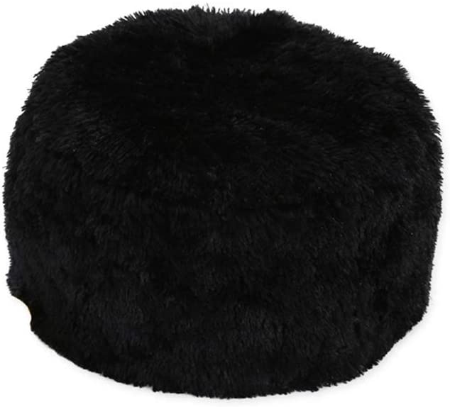 Descansapies Puff En Peluche - Negro