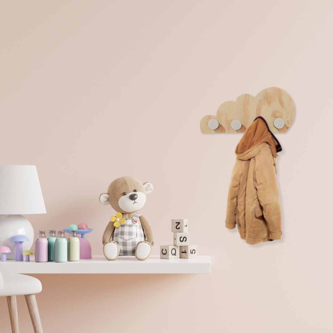 Perchero Infantil De Pared Nube - Blanco