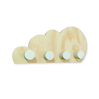 Perchero Infantil De Pared Nube - Blanco