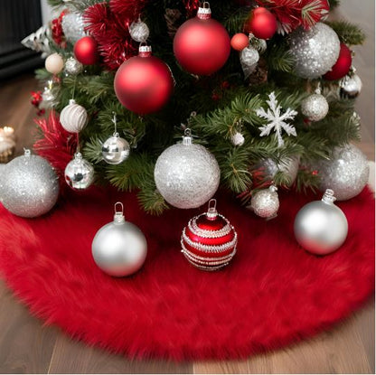 Pie De Árbol Navidad 80 cm Peludo Rojo