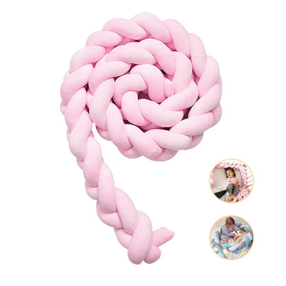 Cojín Protector Para Cuna De Bebe Trenza - Rosado - Banzay