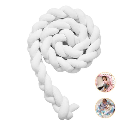 Cojín Protector Para Cuna De Bebe Trenza - Blanco - Banzay