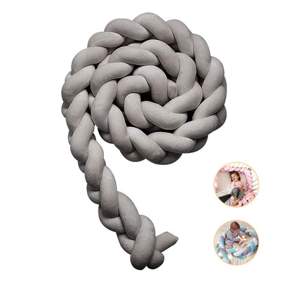 Cojín Protector Para Cuna De Bebe Trenza - Gris - Banzay