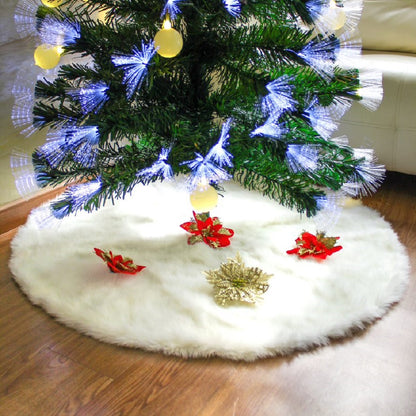 Pie De Árbol Navidad 80 cm Peludo - Blanco Perla - Banzay