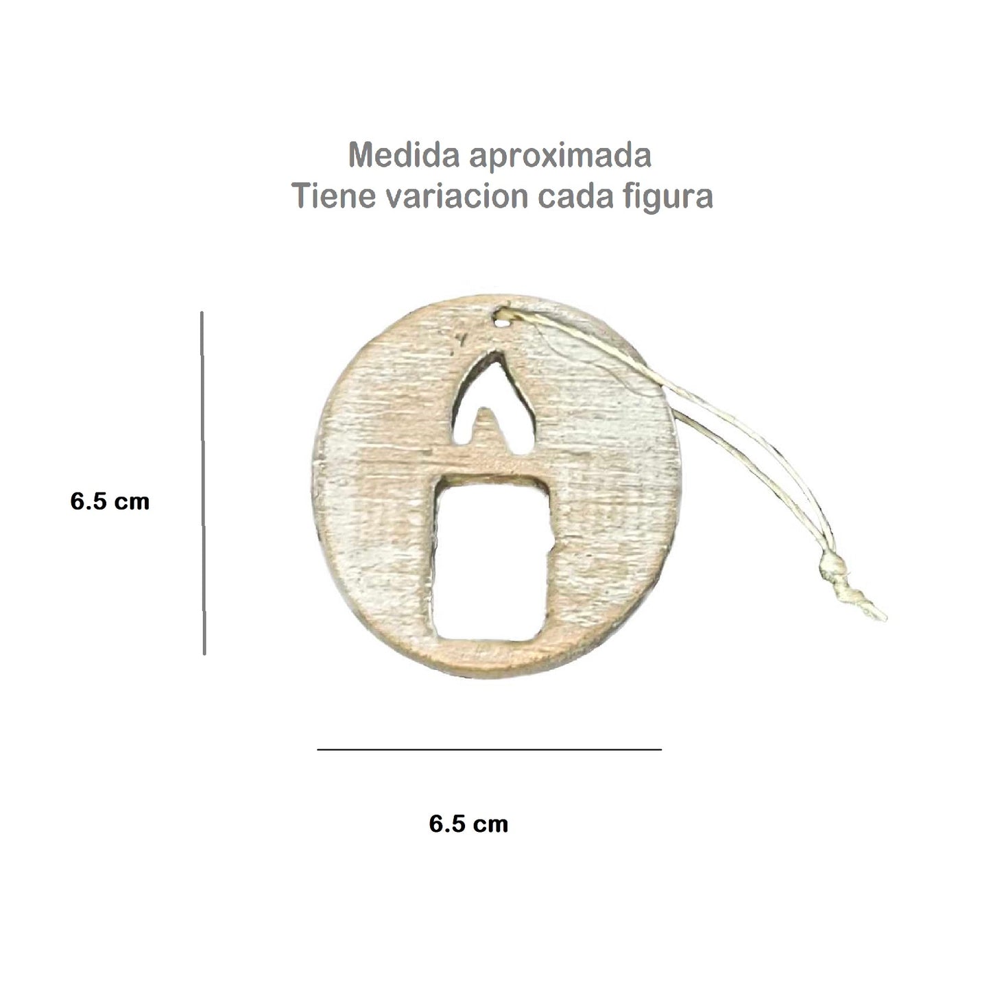 Medida aproximada de adorno navideño tallado en madera con terminado vintage